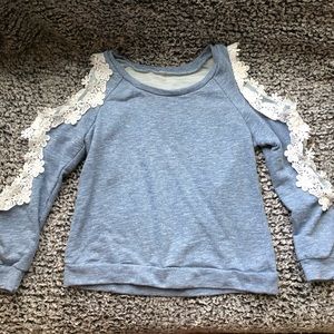 Cold Shoulder lace sweater